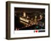 Houses of Parliament at Night, I Love London-null-Framed Art Print