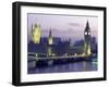 Houses of Parliament at Night, London, England-Walter Bibikow-Framed Premium Photographic Print