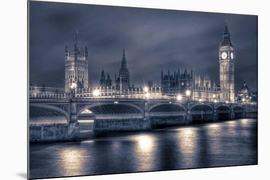 Houses of Parliament at Night-null-Mounted Art Print