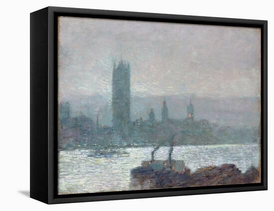 Houses of Parliament, Early Evening, 1898-Childe Hassam-Framed Stretched Canvas