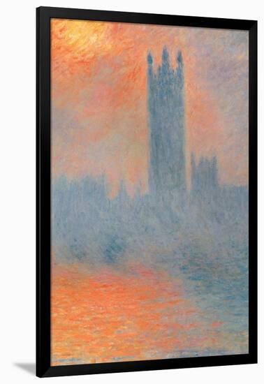 Houses of Parliament, Effect of Sunlight in the Fog-Claude Monet-Framed Art Print