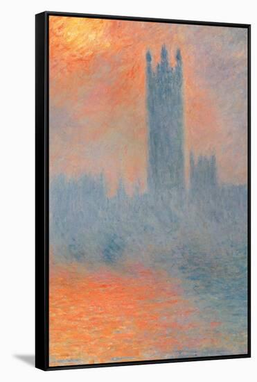 Houses of Parliament, Effect of Sunlight in the Fog-Claude Monet-Framed Stretched Canvas