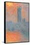 Houses of Parliament, Effect of Sunlight in the Fog-Claude Monet-Framed Stretched Canvas