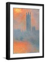 Houses of Parliament, Effect of Sunlight in the Fog-Claude Monet-Framed Art Print