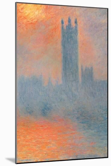 Houses of Parliament, Effect of Sunlight in the Fog-Claude Monet-Mounted Art Print