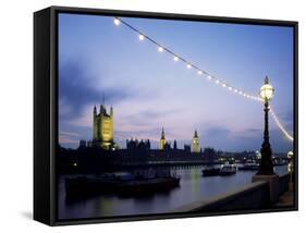Houses of Parliament in the Evening, London, England, United Kingdom-Adam Woolfitt-Framed Stretched Canvas