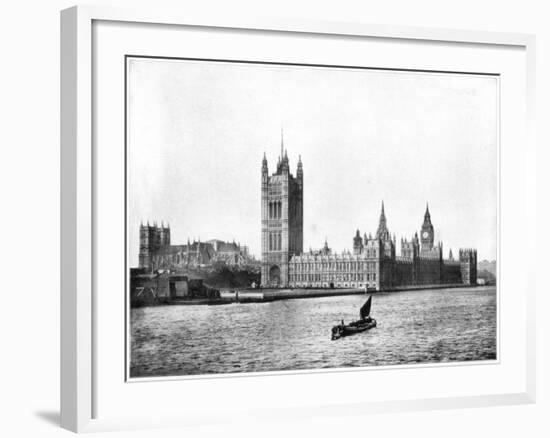 Houses of Parliament, London, Late 19th Century-John L Stoddard-Framed Giclee Print