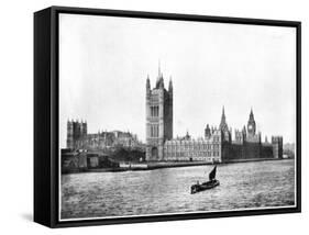 Houses of Parliament, London, Late 19th Century-John L Stoddard-Framed Stretched Canvas