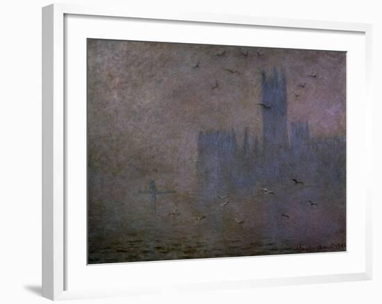 Houses of Parliament, Seagulls 1904-Claude Monet-Framed Art Print