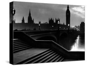 Houses of Parliament Seen Across Westminster Bridge at Dawn, Regarding Poet William Wordsworth-Nat Farbman-Stretched Canvas