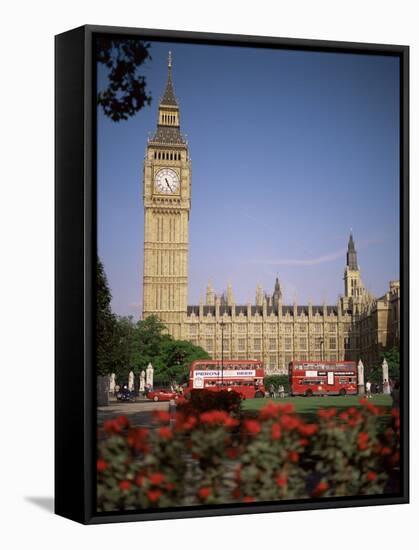 Houses of Parliament, Unesco World Heritage Site, and Parliament Square, London-G Richardson-Framed Stretched Canvas