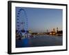 Houses of Parliament, Westminster and London Eye at Dusk, London, England, United Kingdom, Europe-Charles Bowman-Framed Photographic Print