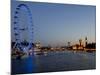 Houses of Parliament, Westminster and London Eye at Dusk, London, England, United Kingdom, Europe-Charles Bowman-Mounted Photographic Print