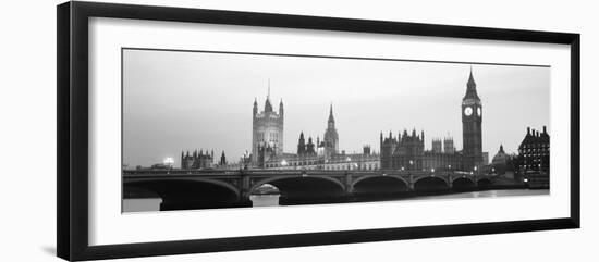 Houses of Parliament Westminster Bridge and Big Ben London England-null-Framed Premium Photographic Print