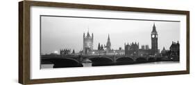 Houses of Parliament Westminster Bridge and Big Ben London England-null-Framed Photographic Print