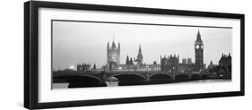 Houses of Parliament Westminster Bridge and Big Ben London England-null-Framed Photographic Print