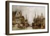 Houses of the Franc Bateliers and Church of St. Nicholas on the Canal at Ghent, 1845-William Callow-Framed Giclee Print