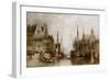 Houses of the Franc Bateliers and Church of St. Nicholas on the Canal at Ghent, 1845-William Callow-Framed Giclee Print
