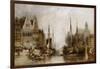 Houses of the Franc Bateliers and Church of St. Nicholas on the Canal at Ghent, 1845-William Callow-Framed Giclee Print