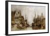 Houses of the Franc Bateliers and Church of St. Nicholas on the Canal at Ghent, 1845-William Callow-Framed Giclee Print