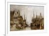 Houses of the Franc Bateliers and Church of St. Nicholas on the Canal at Ghent-William Callow-Framed Giclee Print