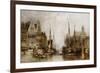 Houses of the Franc Bateliers and Church of St. Nicholas on the Canal at Ghent-William Callow-Framed Giclee Print