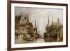 Houses of the Franc Bateliers and Church of St. Nicholas on the Canal at Ghent-William Callow-Framed Giclee Print