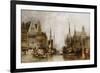 Houses of the Franc Bateliers and Church of St. Nicholas on the Canal at Ghent-William Callow-Framed Giclee Print