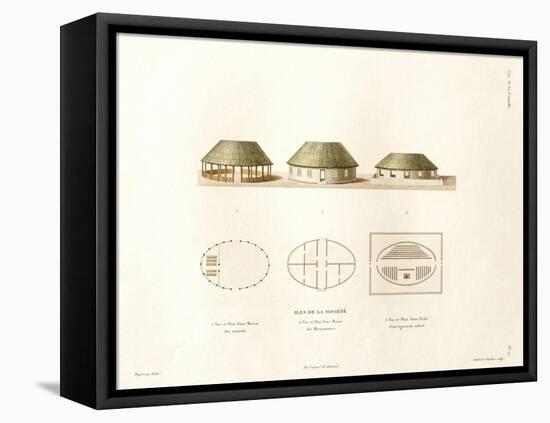 Houses of the Society Islands-Ambroise Tardieu-Framed Stretched Canvas