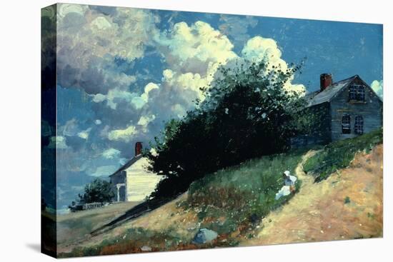 Houses on a Hill, 1879-Winslow Homer-Stretched Canvas