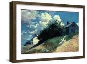 Houses on a Hill, 1879-Winslow Homer-Framed Giclee Print