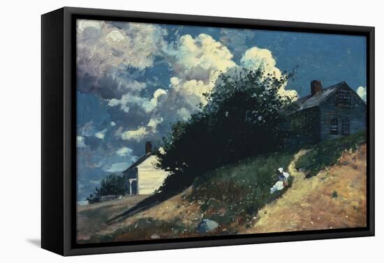 Houses on a Hill, 1879-Winslow Homer-Framed Stretched Canvas