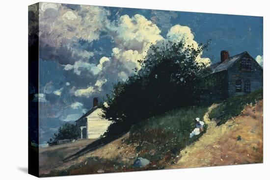 Houses on a Hill, 1879-Winslow Homer-Stretched Canvas