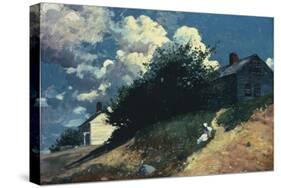 Houses on a Hill, 1879-Winslow Homer-Stretched Canvas