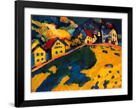 Houses on a Hill, 1909-Wassily Kandinsky-Framed Giclee Print