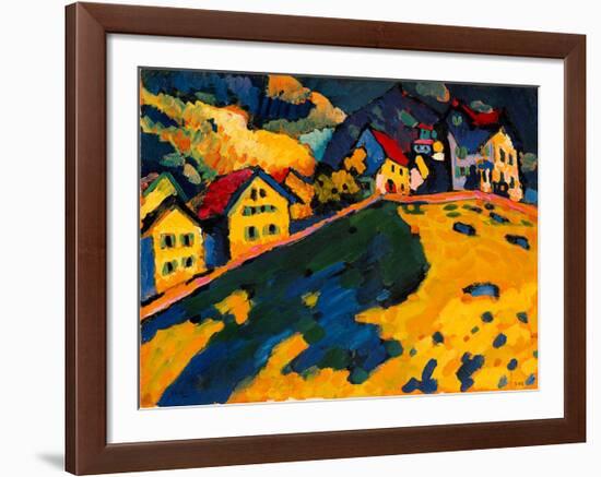 Houses on a Hill, 1909-Wassily Kandinsky-Framed Giclee Print