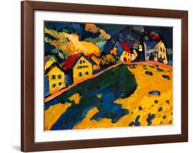 Houses on a Hill, 1909-Wassily Kandinsky-Framed Giclee Print