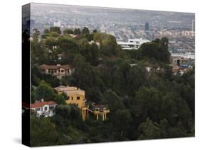 Houses on a Hill at Dawn, Mulholland Drive, Hollywood Hills, Los Angeles County, California, USA-null-Stretched Canvas