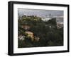Houses on a Hill at Dawn, Mulholland Drive, Hollywood Hills, Los Angeles County, California, USA-null-Framed Photographic Print