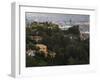 Houses on a Hill at Dawn, Mulholland Drive, Hollywood Hills, Los Angeles County, California, USA-null-Framed Photographic Print