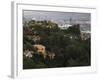 Houses on a Hill at Dawn, Mulholland Drive, Hollywood Hills, Los Angeles County, California, USA-null-Framed Photographic Print