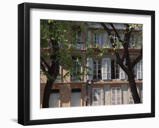 Houses on a Street in Toulouse, Midi Pyrenees, France-null-Framed Photographic Print