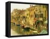 Houses on Canalside, the Ghetto, Venice, Veneto, Italy, Europe-Lee Frost-Framed Stretched Canvas
