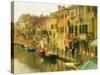 Houses on Canalside, the Ghetto, Venice, Veneto, Italy, Europe-Lee Frost-Stretched Canvas