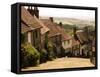 Houses on Gold Hill, Shaftesbury, United Kingdom-Glenn Beanland-Framed Stretched Canvas