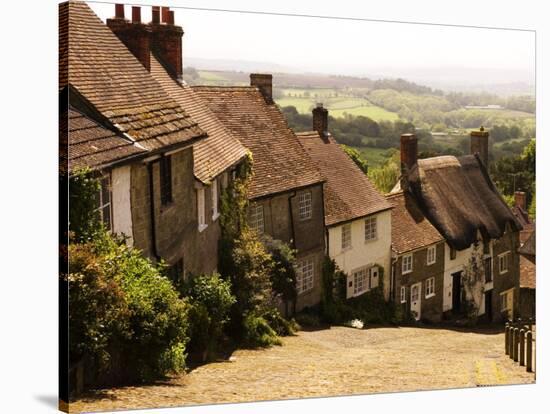 Houses on Gold Hill, Shaftesbury, United Kingdom-Glenn Beanland-Stretched Canvas