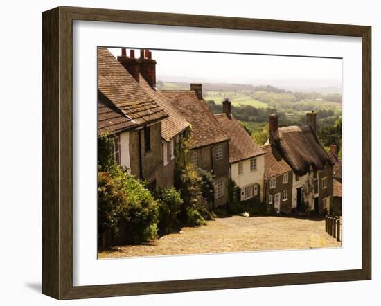 Houses on Gold Hill, Shaftesbury, United Kingdom-Glenn Beanland-Framed Premium Photographic Print