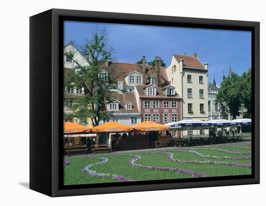 Houses on Meistaru Iela, Riga, Latvia-Peter Thompson-Framed Stretched Canvas