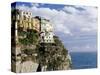 Houses on Sea Cliff in Manarola-Merrill Images-Stretched Canvas