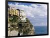 Houses on Sea Cliff in Manarola-Merrill Images-Framed Photographic Print
